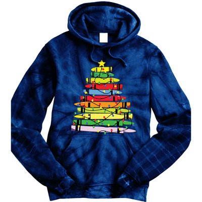 Christmas Tree Teacher Student Xmas Teacher Pajamas Tie Dye Hoodie