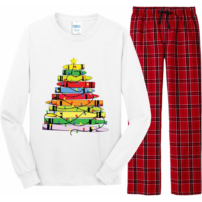 Christmas Tree Teacher Student Xmas Teacher Pajamas Long Sleeve Pajama Set