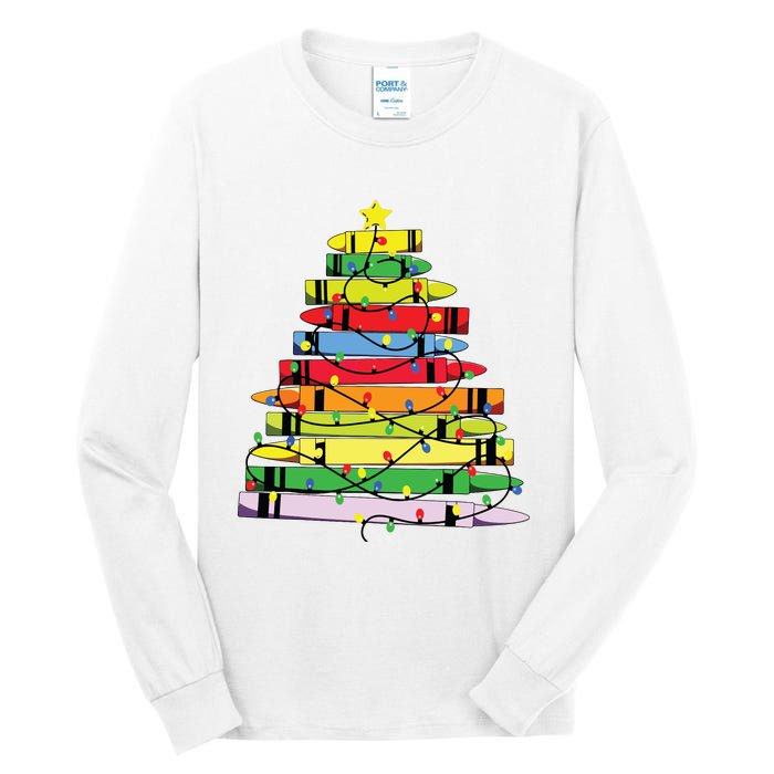 Christmas Tree Teacher Student Xmas Teacher Pajamas Tall Long Sleeve T-Shirt