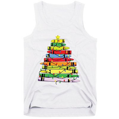 Christmas Tree Teacher Student Xmas Teacher Pajamas Tank Top