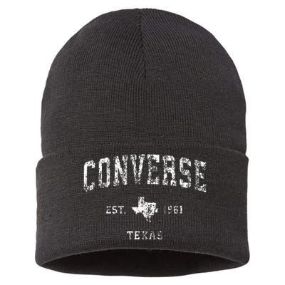 C.O.N.V.E.R.S.E Texas Tx Vintage Sustainable Knit Beanie