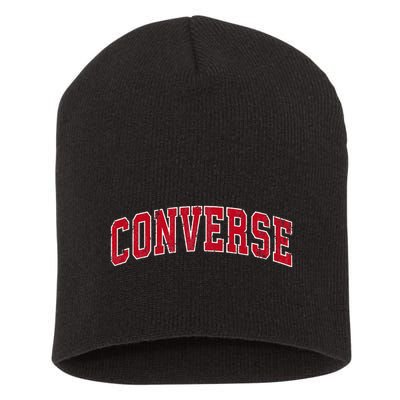 Converse Texas TX Vintage Sports Design Red Design Short Acrylic Beanie