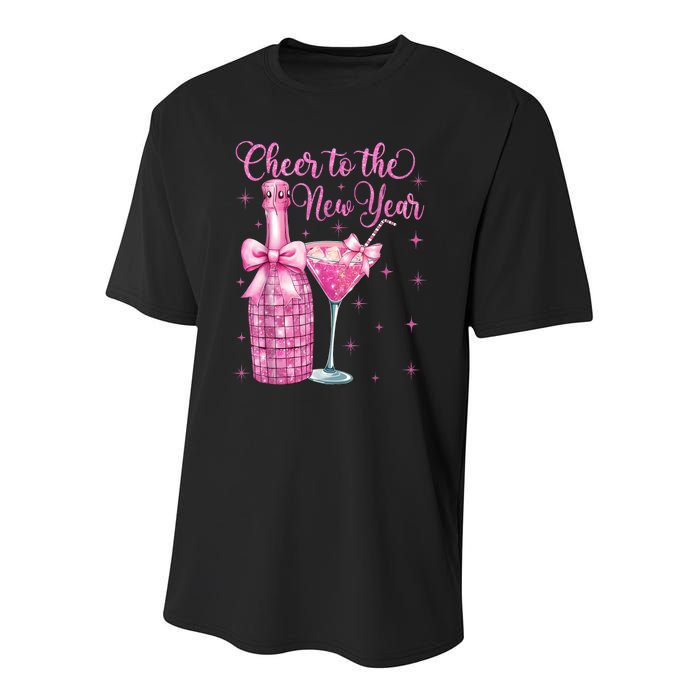 Cheer To The New Year Happy New Year 2025 Party Youth Performance Sprint T-Shirt