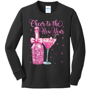 Cheer To The New Year Happy New Year 2025 Party Kids Long Sleeve Shirt