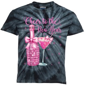 Cheer To The New Year Happy New Year 2025 Party Kids Tie-Dye T-Shirt