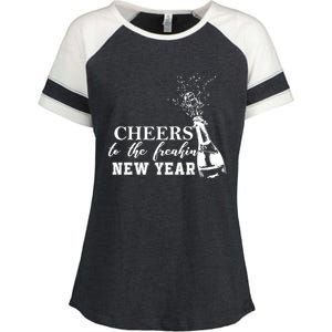 Cheers To The Freakin New Year Funny Gift For New Years Eve Cool Gift Enza Ladies Jersey Colorblock Tee