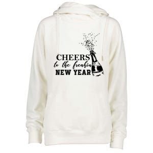 Cheers To The Freakin New Year Funny Gift For New Years Eve Cool Gift Womens Funnel Neck Pullover Hood