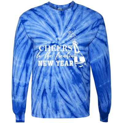 Cheers To The Freakin New Year Funny Gift For New Years Eve Cool Gift Tie-Dye Long Sleeve Shirt