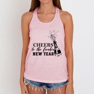 Cheers To The Freakin New Year Funny Gift For New Years Eve Cool Gift Women's Knotted Racerback Tank