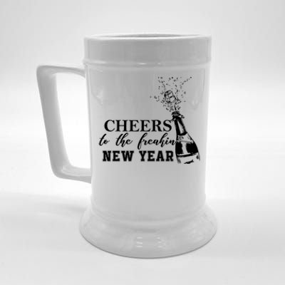 Cheers To The Freakin New Year Funny Gift For New Years Eve Cool Gift Beer Stein