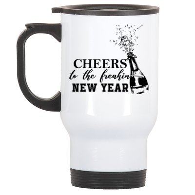 Cheers To The Freakin New Year Funny Gift For New Years Eve Cool Gift Stainless Steel Travel Mug