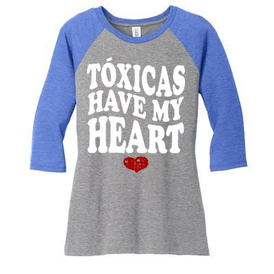 Chicos Toxicos TóXicas Have My Heart Women's Tri-Blend 3/4-Sleeve Raglan Shirt