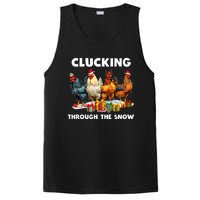 Clucking Through The Snow Funny Chicken Merry Christmas PosiCharge Competitor Tank