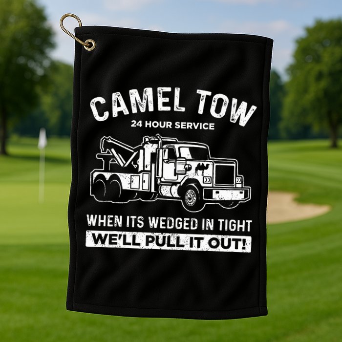 Camel Towing Tow Truck Humor Camel Towing  Golf Towel