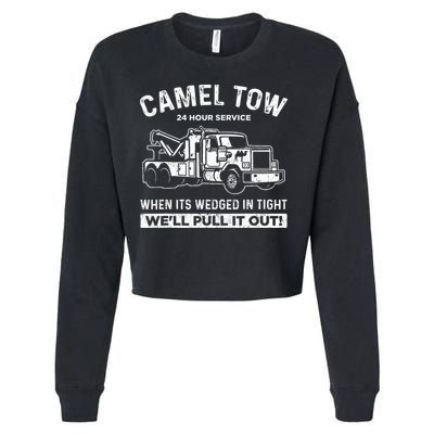 Camel Towing Tow Truck Humor Camel Towing  Cropped Pullover Crew
