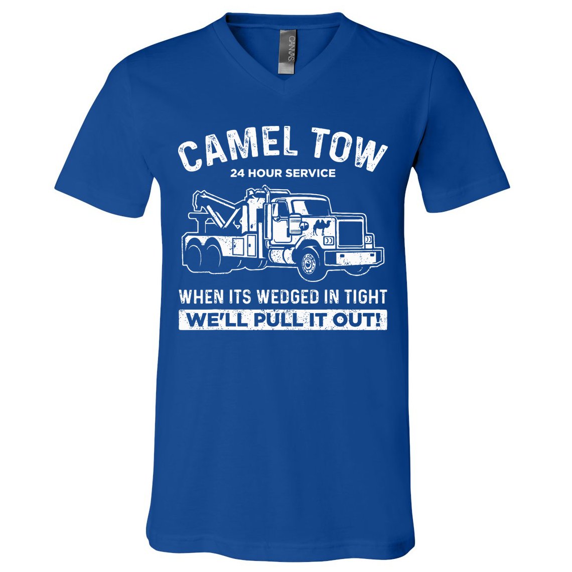 Camel Towing Tow Truck Humor Camel Towing  V-Neck T-Shirt