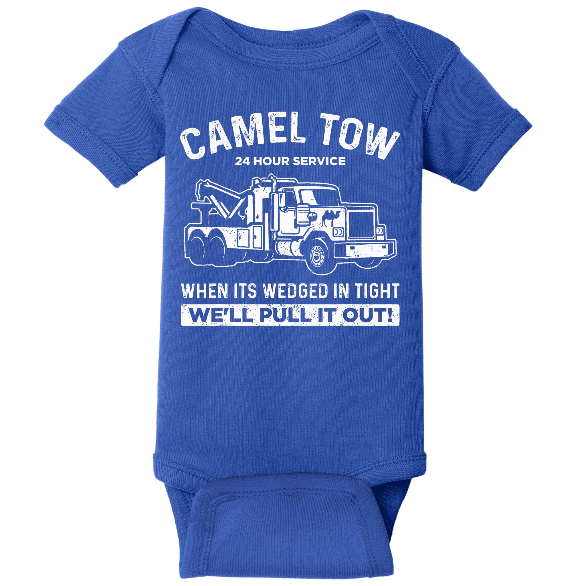 Camel Towing Tow Truck Humor Camel Towing  Baby Bodysuit