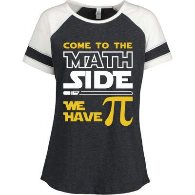 Come To The Math Side We Have Pi Math Pi Day Teacher Enza Ladies Jersey Colorblock Tee