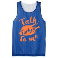 Cute Thanksgiving Talk Turkey To Me Funny Feast Gift Mesh Reversible Basketball Jersey Tank