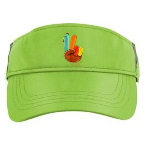 Cute Thanksgiving Turkey Peace Sign Grateful Adult Drive Performance Visor