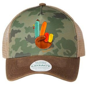 Cute Thanksgiving Turkey Peace Sign Grateful Legacy Tie Dye Trucker Hat