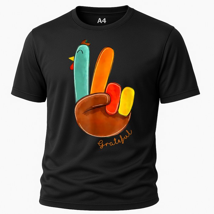 Cute Thanksgiving Turkey Peace Sign Grateful Performance Shirt