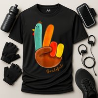 Cute Thanksgiving Turkey Peace Sign Grateful Performance Shirt