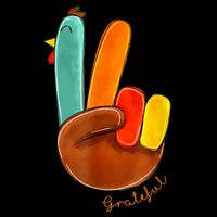 Cute Thanksgiving Turkey Peace Sign Grateful Performance Shirt