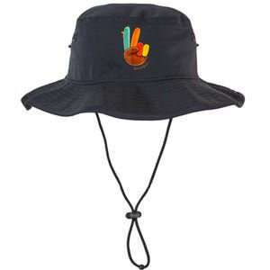 Cute Thanksgiving Turkey Peace Sign Grateful Legacy Cool Fit Booney Bucket Hat