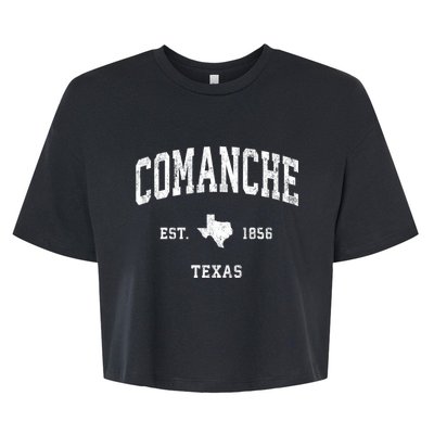 Comanche Texas Tx Vintage Athletic Sports Bella+Canvas Jersey Crop Tee