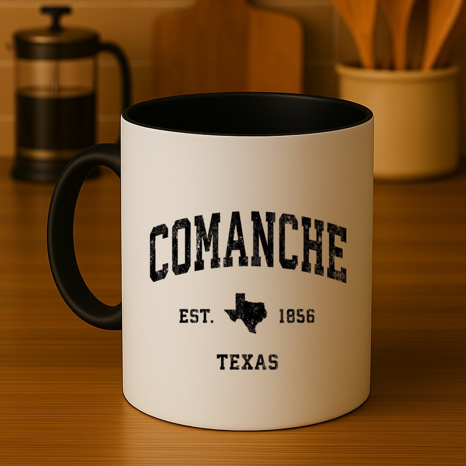 Comanche Texas Tx Vintage Athletic Sports Mug