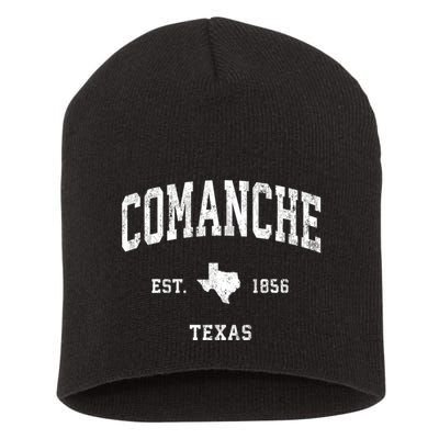 Comanche Texas Tx Vintage Athletic Sports Short Acrylic Beanie