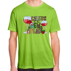 Cheers To The New Year Christmas Santa Hat Wine Lover Meaningful Gift Adult ChromaSoft Performance T-Shirt