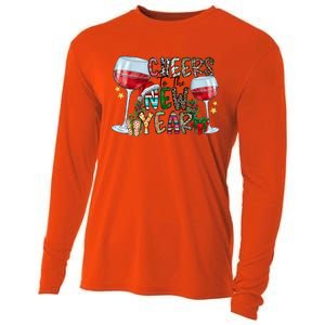 Cheers To The New Year Christmas Santa Hat Wine Lover Meaningful Gift Cooling Performance Long Sleeve Crew