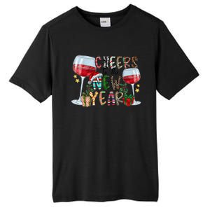 Cheers To The New Year Christmas Santa Hat Wine Lover Meaningful Gift Tall Fusion ChromaSoft Performance T-Shirt