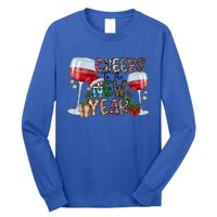 Cheers To The New Year Christmas Santa Hat Wine Lover Meaningful Gift Long Sleeve Shirt