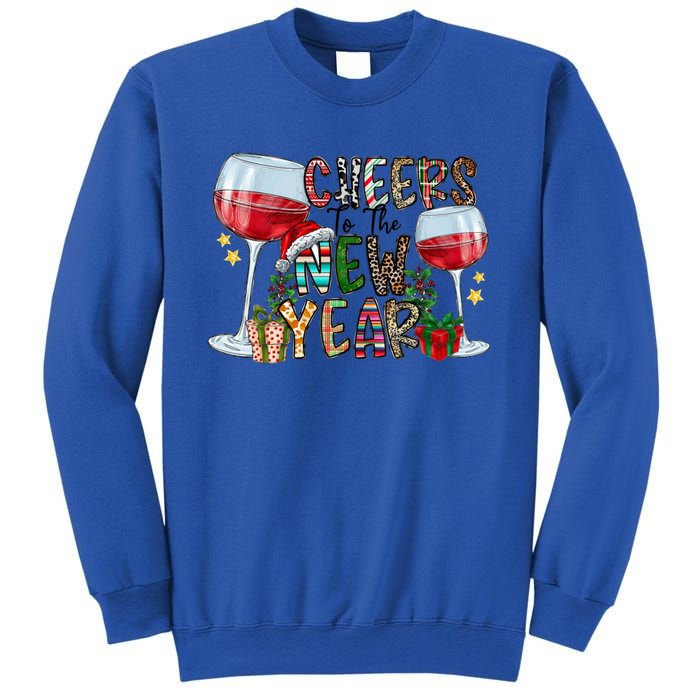 Cheers To The New Year Christmas Santa Hat Wine Lover Meaningful Gift Sweatshirt