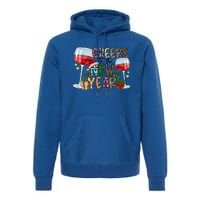 Cheers To The New Year Christmas Santa Hat Wine Lover Meaningful Gift Premium Hoodie