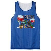 Cheers To The New Year Christmas Santa Hat Wine Lover Meaningful Gift Mesh Reversible Basketball Jersey Tank