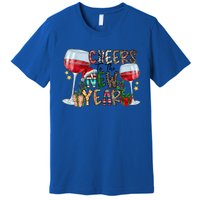 Cheers To The New Year Christmas Santa Hat Wine Lover Meaningful Gift Premium T-Shirt