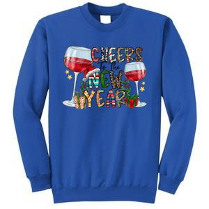 Cheers To The New Year Christmas Santa Hat Wine Lover Meaningful Gift Tall Sweatshirt