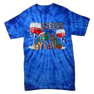 Cheers To The New Year Christmas Santa Hat Wine Lover Meaningful Gift Tie-Dye T-Shirt