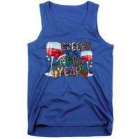 Cheers To The New Year Christmas Santa Hat Wine Lover Meaningful Gift Tank Top