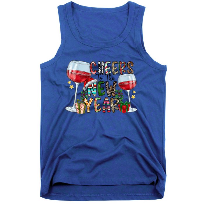 Cheers To The New Year Christmas Santa Hat Wine Lover Meaningful Gift Tank Top