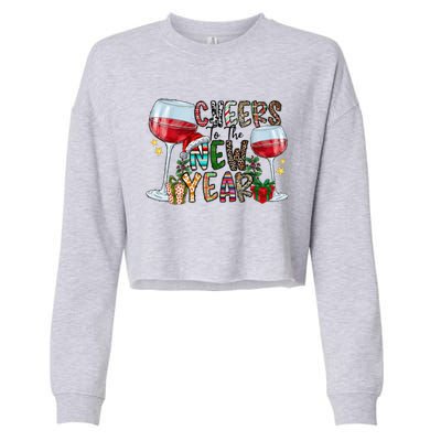 Cheers To The New Year Christmas Santa Hat Wine Lover Meaningful Gift Cropped Pullover Crew