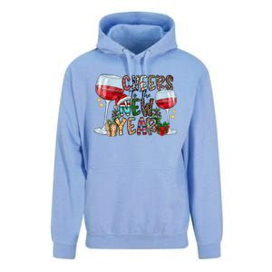 Cheers To The New Year Christmas Santa Hat Wine Lover Meaningful Gift Unisex Surf Hoodie