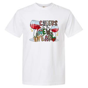 Cheers To The New Year Christmas Santa Hat Wine Lover Meaningful Gift Garment-Dyed Heavyweight T-Shirt