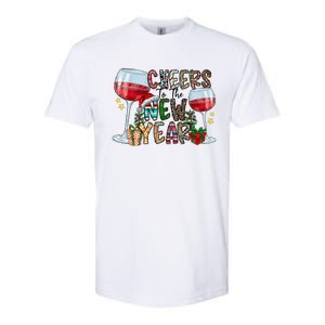 Cheers To The New Year Christmas Santa Hat Wine Lover Meaningful Gift Softstyle CVC T-Shirt