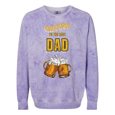 Cheers To The Dad Beer Mugs Celebration Colorblast Crewneck Sweatshirt