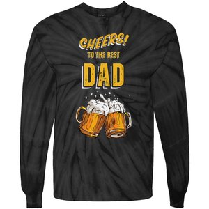 Cheers To The Dad Beer Mugs Celebration Tie-Dye Long Sleeve Shirt